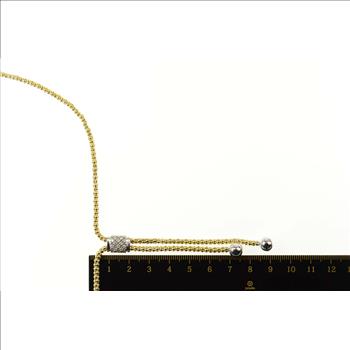 14K 0.56 Ctw Diamond Popcorn Bolo Tassel Fringe Yellow Gold Necklace 21