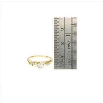 14K 0.56 Ctw Diamond Round Classic Engagement Yellow Gold Ring, Size 4.25