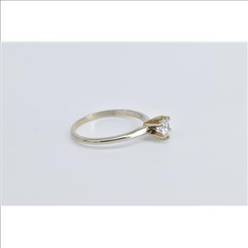 14K 0.57 Ct Natural Diamond Solitaire Engagement Yellow Gold Ring, Size 8.25