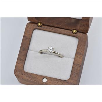 14K 0.57 Ct Natural Diamond Solitaire Engagement Yellow Gold Ring, Size 8.25