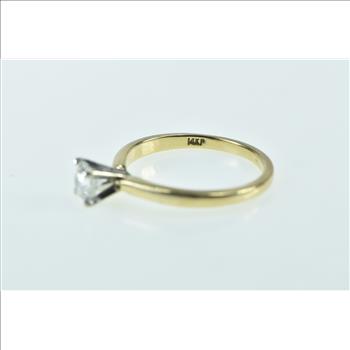 14K 0.58 Ct Diamond Solitaire Engagement Yellow Gold Ring, Size 6.25