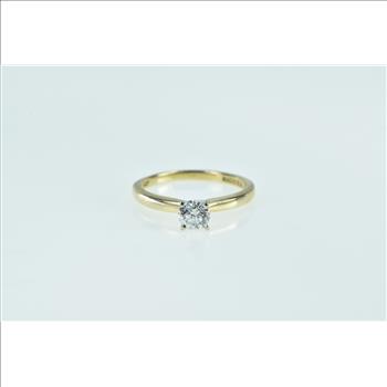 14K 0.58 Ct Diamond Solitaire Engagement Yellow Gold Ring, Size 6.25
