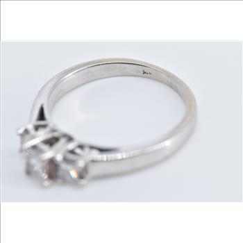 14K 0.59 Ctw Natural Princess Diamond Engagement White Gold Ring, Size 5.5