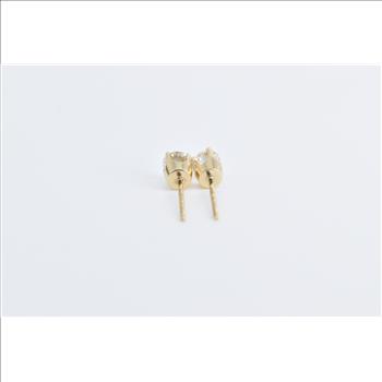 14K 0.59 Ctw Round Diamond Solitaire Stud Yellow Gold Earrings