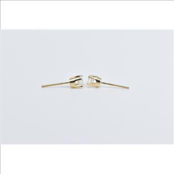 14K 0.59 Ctw Round Diamond Solitaire Stud Yellow Gold Earrings