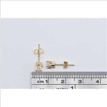 14K 0.59 Ctw Round Diamond Solitaire Stud Yellow Gold Earrings
