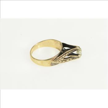 14K 0.60 Ct Old Mine Cut Diamond Engagement Yellow Gold Ring, Size 5.25
