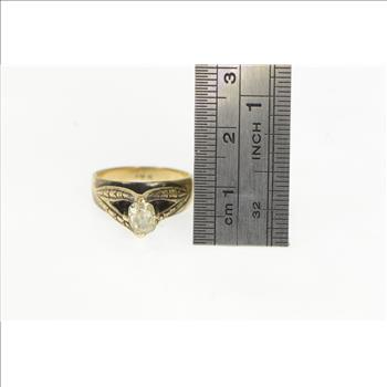 14K 0.60 Ct Old Mine Cut Diamond Engagement Yellow Gold Ring, Size 5.25