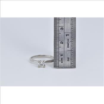 14K 0.60 Ct Princess Natural Diamond Engagement White Gold Ring, Size 7