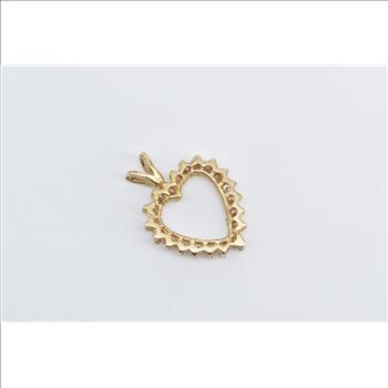 14K 0.60 Ctw Diamond Love Classic Heart Symbol Yellow Gold Pendant
