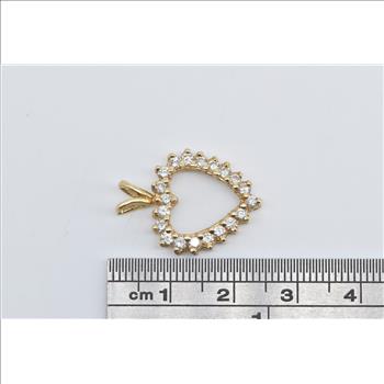 14K 0.60 Ctw Diamond Love Classic Heart Symbol Yellow Gold Pendant