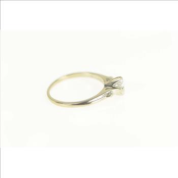 14K 0.60 Ctw Diamond Oval Cathedral Engagement White Gold Ring, Size 7