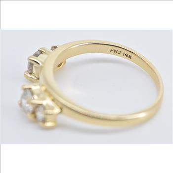 14K 0.60 Ctw Natural Diamond Wedding Band Yellow Gold Ring, Size 6.25