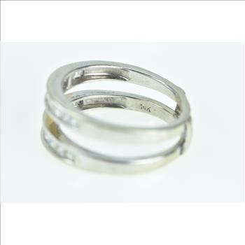 14K 0.60 Ctw Princess Diamond Wrap Wedding Band White Gold Ring, Size 8