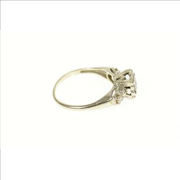 14K 0.61 Ctw 1940's Classic Diamond Engagement White Gold Ring, Size 7.5