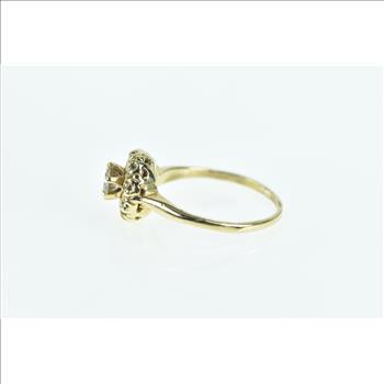 14K 0.61 Ctw Diamond Halo Engagement Yellow Gold Ring, Size 7.5
