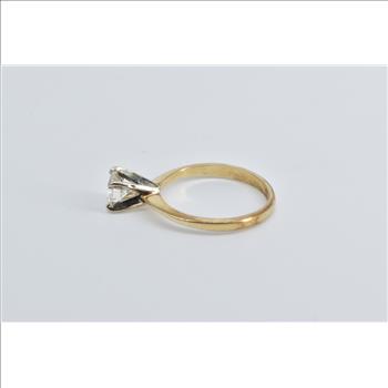 14K 0.64 Ct Natural Diamond Solitaire Engagement Yellow Gold Ring, Size 5.75