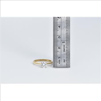 14K 0.64 Ct Natural Diamond Solitaire Engagement Yellow Gold Ring, Size 5.75