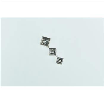 14K 0.66 Ctw Diamond Tiered Square Drop White Gold Pendant