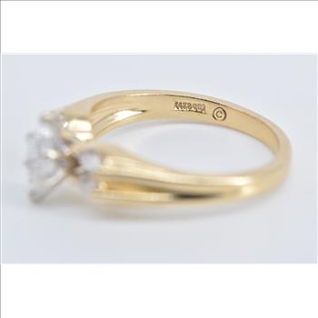 14K 0.70 Ctw Marquise Diamond Engagement Yellow Gold Ring, Size 6.25