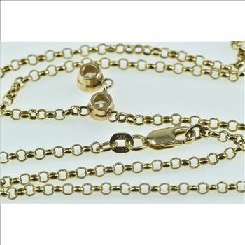 14K 0.72 Ctw Diamond Bezel Dangle Chain Yellow Gold Necklace 17