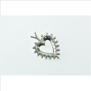 14K 0.72 Ctw Diamond Heart Cluster Love Symbol White Gold Pendant