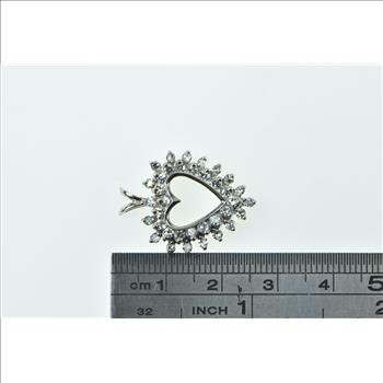 14K 0.72 Ctw Diamond Heart Cluster Love Symbol White Gold Pendant
