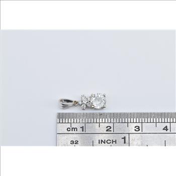 14K 0.73 Ctw Natural Diamond Flower Accent White Gold Pendant