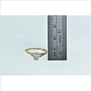 14K 0.74 Ct Oval Diamond Solitaire Engagement Yellow Gold Ring, Size 5