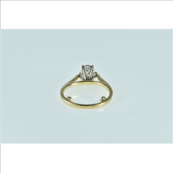14K 0.74 Ct Oval Diamond Solitaire Engagement Yellow Gold Ring, Size 5