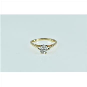 14K 0.74 Ct Oval Diamond Solitaire Engagement Yellow Gold Ring, Size 5