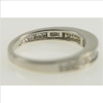 14K 0.75 Ct Princess Cut Diamond Wedding Band White Gold Ring, Size 4