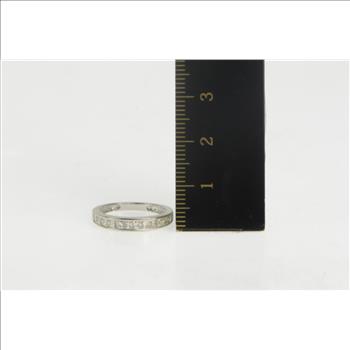 14K 0.75 Ct Princess Cut Diamond Wedding Band White Gold Ring, Size 4