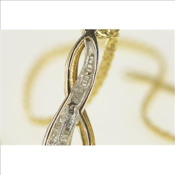 14K 0.75 Ctw Diamond Chevron Loop Chain Yellow Gold Necklace 16.75