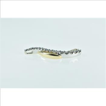 14K 0.75 Ctw Graduated Wavy Vintage Statement Yellow Gold Pendant