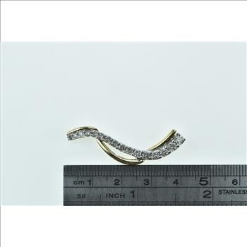 14K 0.75 Ctw Graduated Wavy Vintage Statement Yellow Gold Pendant