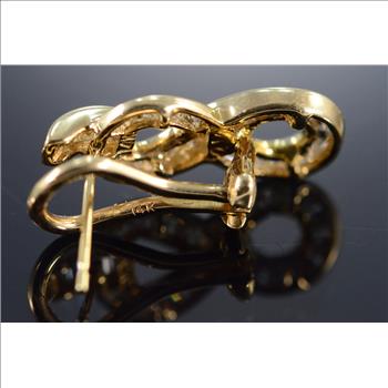 14K 0.75 Ctw Infinity Round Baguette Diamond French Flip Yellow Gold Earrings  BELOW Wholesale Cost