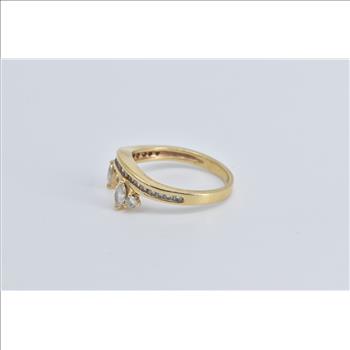 14K 0.75 Ctw Marquise Diamond Wrap Wedding Band Yellow Gold Ring, Size 7.25