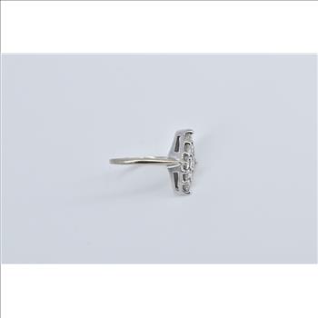 14K 0.75 Ctw Natural Diamond Squared Cluster White Gold Ring, Size 3