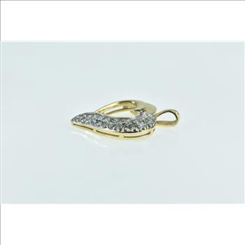14K 0.75 Ctw Pave Diamond Encrusted Heart Yellow Gold Pendant