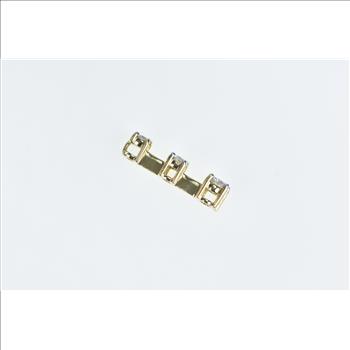 14K 0.75 Ctw Tiered Diamond Vintage Bar Yellow Gold Pendant