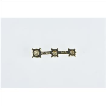 14K 0.75 Ctw Tiered Diamond Vintage Bar Yellow Gold Pendant