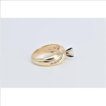 14K 0.77 Ctw Natural Diamond Engagement Yellow Gold Ring, Size 6.25