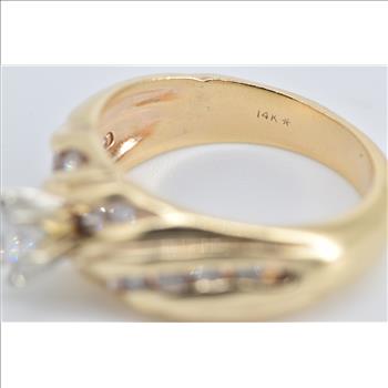 14K 0.77 Ctw Natural Diamond Engagement Yellow Gold Ring, Size 6.25