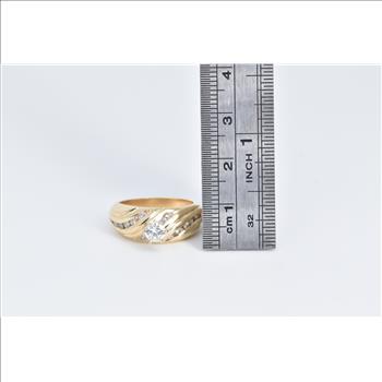 14K 0.77 Ctw Natural Diamond Engagement Yellow Gold Ring, Size 6.25
