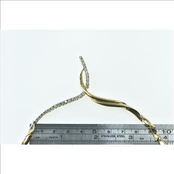 14K 0.78 Ctw Diamond Vintage Drop Curved Chain Rose Gold Necklace 16.75