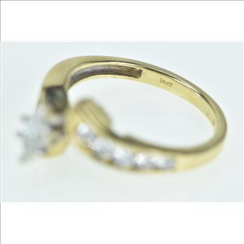14K 0.78 Ctw Marquise Diamond Engagement Yellow Gold Ring, Size 7