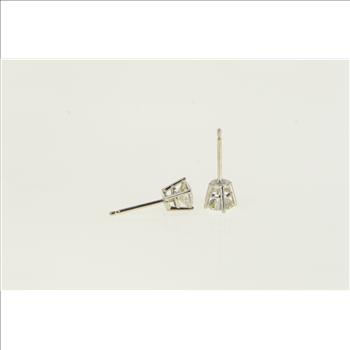 14K 0.79 Ctw Diamond Solitaire Stud Vintage Yellow Gold Earrings