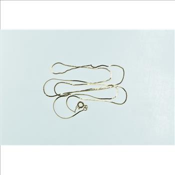 14K 0.7mm Square Link Vintage Box Chain Yellow Gold Necklace 18