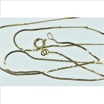 14K 0.7mm Square Link Vintage Box Chain Yellow Gold Necklace 18